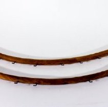 2 bow-shaped wooden bars with hooks - Top